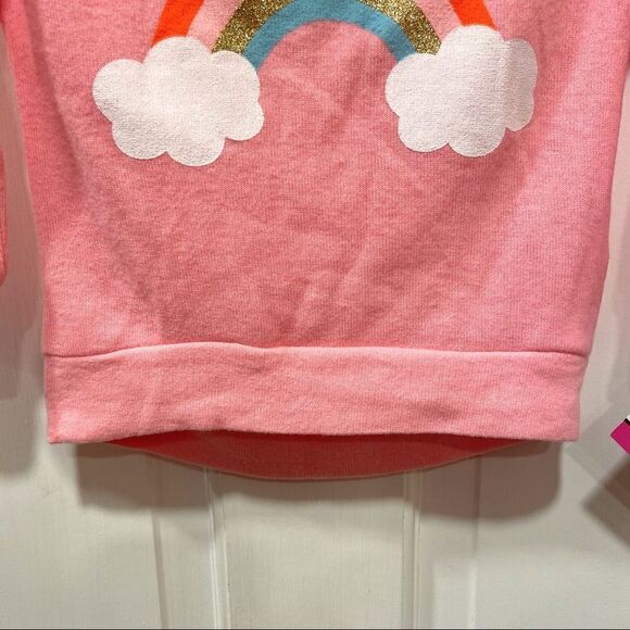 HELLO Kitty Girls Pink Rainbow Lightweight Soft Sweatshirt Gold Accent 12 Mo NWT - Picture 3 of 8